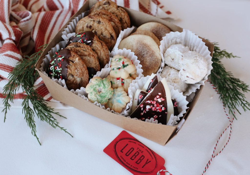 christmas cookies with coffee